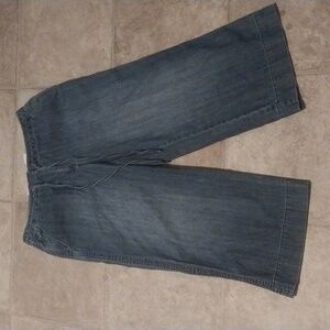 Talbots Beachy Crop Drawstring Wide Leg Jeans Size 8
